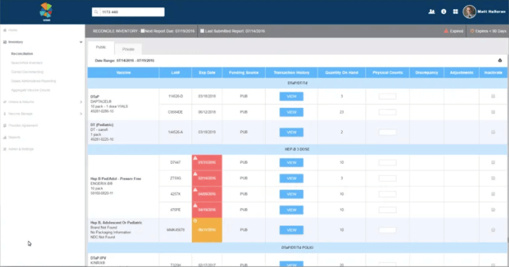 STC VOMS application redesigned screen
